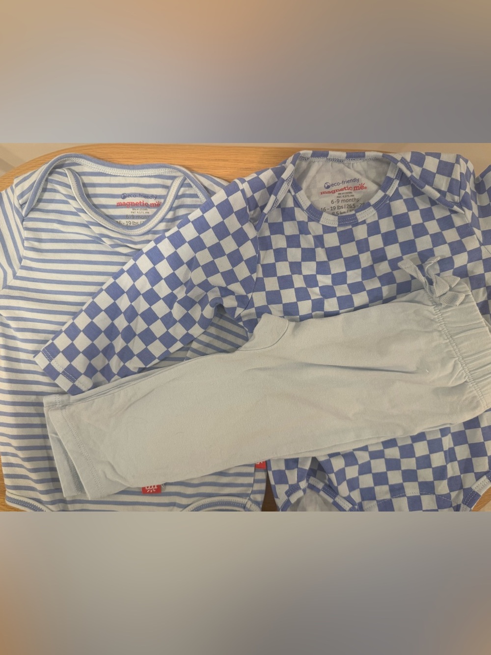 Magnetic Me 6-9 Mo. Blue Bodysuit & Leggings 3-piece Bundle